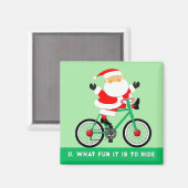 Fietser Kerstkous Stuffers Magneet (Voorkant / Achterkant)