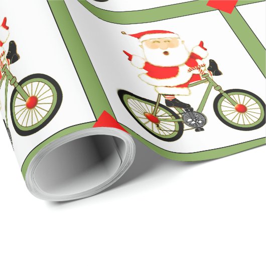 Fietser Kerstvakantie Cadeaupapier (Rol Hoek)
