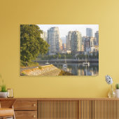 Fietser langs het Seawall Trail in het centrum Canvas Afdruk (Insitu (Woonkamer))