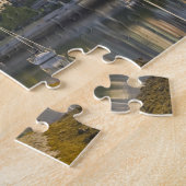 Fietser langs het Seawall Trail in het centrum Legpuzzel (Zijkant)