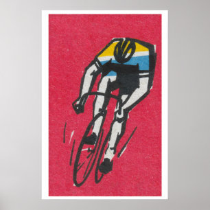 Fietser - Luciferdoosprint - Esthetische wandkunst Poster