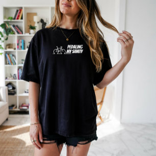 Fietser meisje ironie zwart wit Tri-Blend shirt
