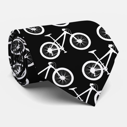 Fietser Monochrome zwart-wit fietsen Patterned Stropdas (Opgerold)