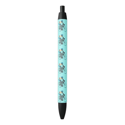 Fietser nr. 3 blauwe inkt pen (Voorkant Verticaal)