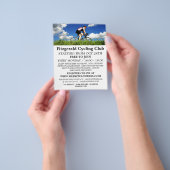 Fietser op gras, Adverteren fietsclub Flyer (Hand)