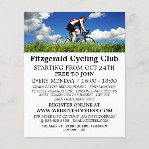 Fietser op gras, Adverteren fietsclub Flyer