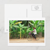 Fietser op het Vietnamese platteland, Mekong Delta Briefkaart (Voorkant / Achterkant)