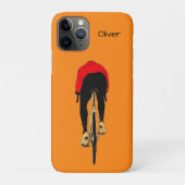 Fietser op oranje achtergrond Case-Mate iPhone case (Achterkant)