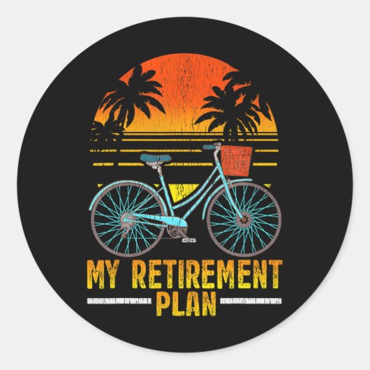 Fietser Pensioenplan Fietsrijder Ronde Sticker (Voorkant)