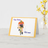 Fietser Racing verjaardagskaart. Naam wijzigen. Kaart (Gele Bloem)