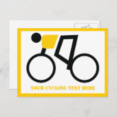 Fietser rijden op zijn fiets aangepaste horizontaa briefkaart (Voorkant / Achterkant)