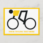 Fietser rijden op zijn fiets aangepaste horizontaa briefkaart (Voorkant)
