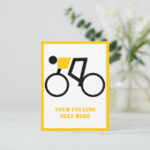 Fietser rijden op zijn fiets verticaal briefkaart (Staand voorkant)