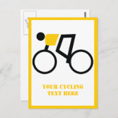 Fietser rijden op zijn fiets verticaal briefkaart (Voorkant / Achterkant)