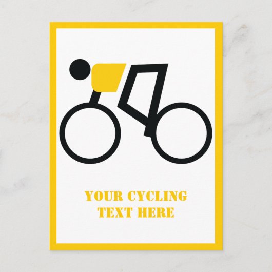 Fietser rijden op zijn fiets verticaal briefkaart (Voorkant)