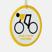 Fietser rijdt op zijn aangepaste fiets keramisch ornament (Rechts)