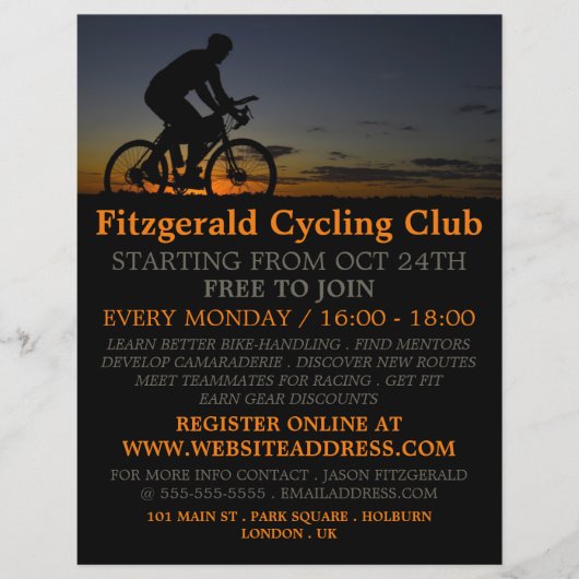 Fietser 's Nachts, Fietsclub Reclamefolder Flyer (Voorkant)