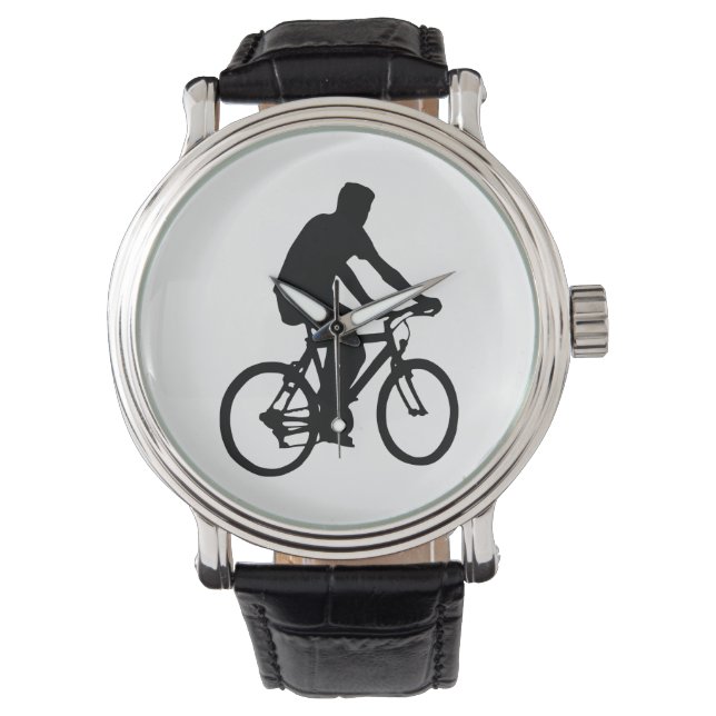 Fietser Silhouet Horloge (Voorkant)