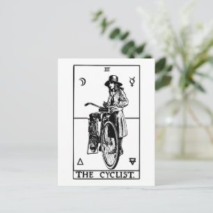 Fietser Tarotkaart Vintage Fietillustratie Briefkaart