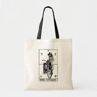 Fietser Tarotkaart Vintage Fietillustratie Tote Bag