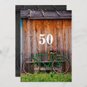 Fietser Verjaardag Uitnodiging - elke leeftijd (Voorkant / Achterkant)