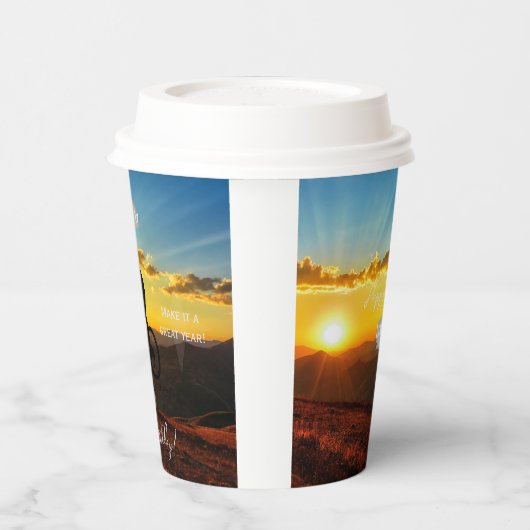 Fietser Verjaardagsfeestje Papier Cup HAMbyWG Papieren Bekers (Links)