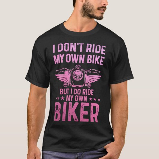Fietser vrouw meisje Ik rijd mijn eigen fiets moto T-shirt (Voorkant)