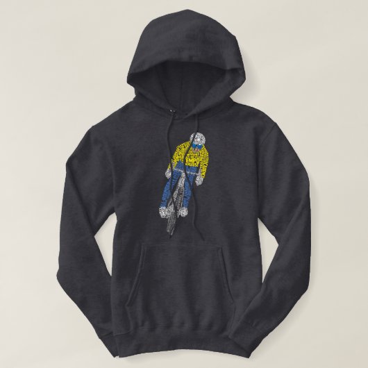 Fietser Word Art Fiets Hoodie (Design voorkant)