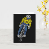 Fietser Word Art Fiets Kaart (Gele Bloem)