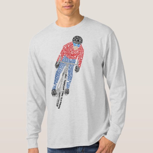 Fietser Word Art Fiets T-shirt (Voorkant)