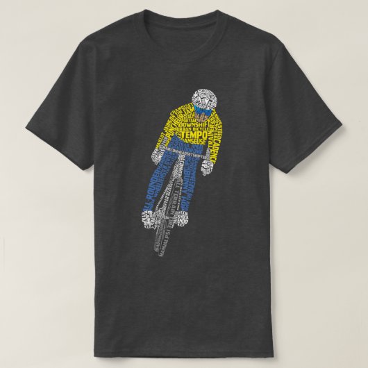 Fietser Word Art Fiets T-shirt (Design voorkant)