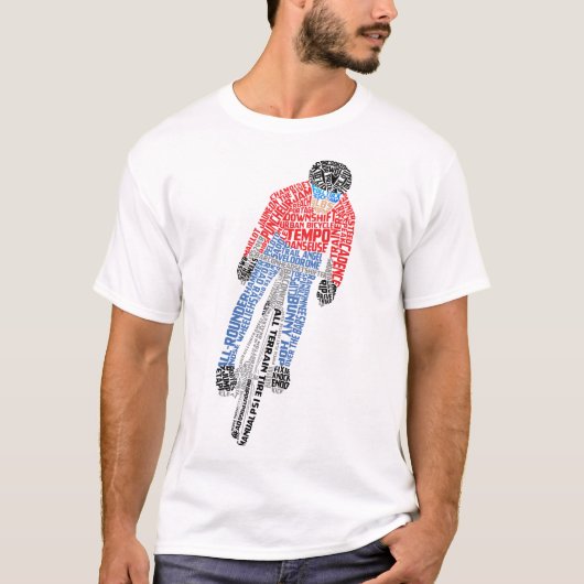 Fietser Word Art Fiets T-shirt (Voorkant)