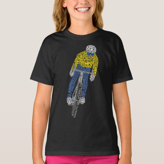 Fietser Word Art Fiets T-shirt (Voorkant)