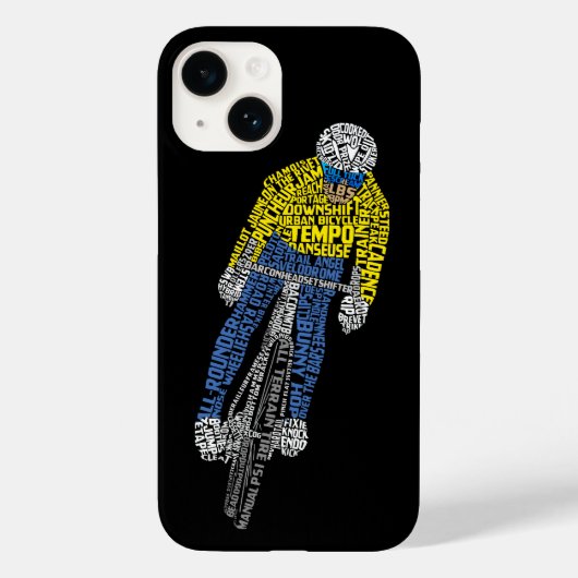 Fietser Word Art Fietsen Case-Mate iPhone Case (Achterkant)