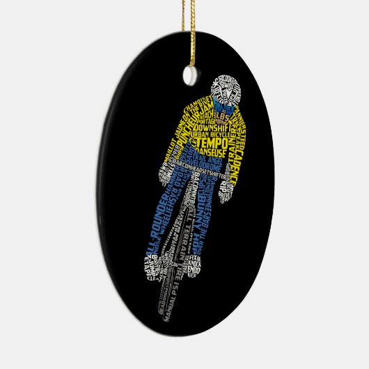Fietser Word Art Fietsen Keramisch Ornament (Rechts)