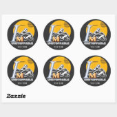 Fietser zon schijnt motivatie niet te stoppen ronde sticker (Vel)