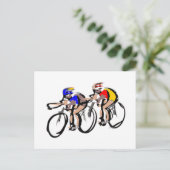 fietsers bagagelabel briefkaart (Staand voorkant)