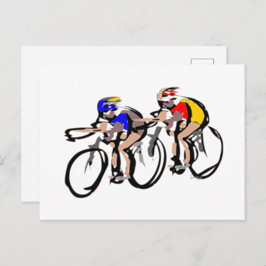 fietsers bagagelabel briefkaart (Voorkant / Achterkant)