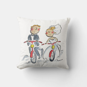 Fietsers Bruid en Bruidegom Kussen