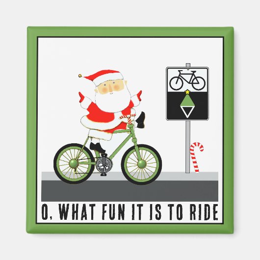 Fietsers Kerstcadeautjes Magneet (Voorkant)