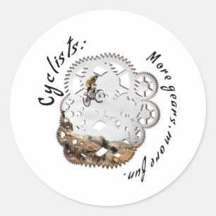 Fietsers Meer versnellingen, meer plezier. wielers Ronde Sticker