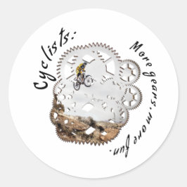 Fietsers Meer versnellingen, meer plezier. wielers Ronde Sticker