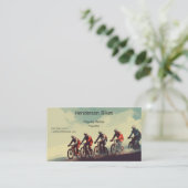 Fietsers op een onverharde weg visitekaartje (Staand voorkant)