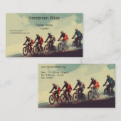 Fietsers op een onverharde weg visitekaartje (Voorkant / Achterkant)