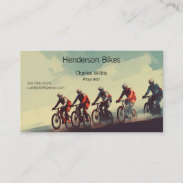 Fietsers op een onverharde weg visitekaartje