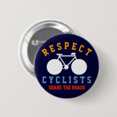 fietsers respecteren ronde button 5,7 cm (Voorkant /achterkant)