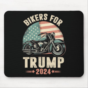 Fietsers voor Trump 2024 Motorfiets Amerikaanse vl Muismat