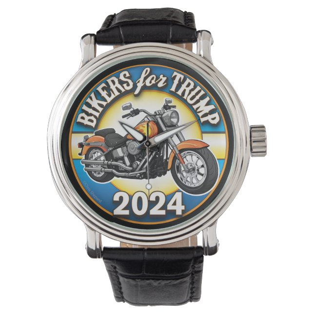 Fietsers voor Trump 2024 - Patriottisch Fietsen Horloge (Voorkant)