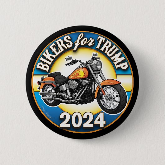 Fietsers voor Trump 2024 - Patriottisch Fietsen Ronde Button 5,7 Cm (Voorkant)