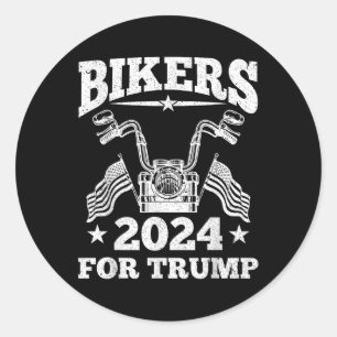 Fietsers voor Trump-motorfiets zijn terug in Trump Ronde Sticker